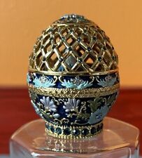 AKM Enameled Jeweled Faberge Replica Egg Trinket Box Stunning picture