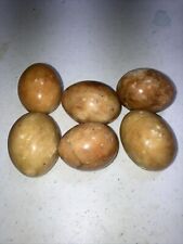 Lot of 6 Marble Alabaster Eggs Earth Tones See All pictures picture