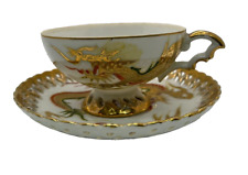 Vintage MARCO Teacup & Saucer Gold Dragon Ware Hand painted Elaborate Japan picture