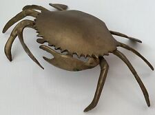 Vintage Brass Crab Ashtray Metal Sculpture Trinket Box  picture