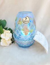 Vtg Fenton Opalescent Blue Floral Quilted Fairy Lamp Light - Original Tags picture