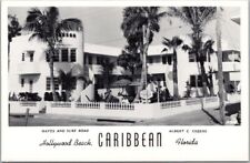 1940s HOLLYWOOD BEACH, Florida RPPC Real Photo Postcard CARIBBEAN HOTEL Art Deco picture
