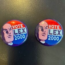 2 - Superman * VOTE LEX 2000 * Collectors Button Pin - Lex Luthor - DC Comics picture