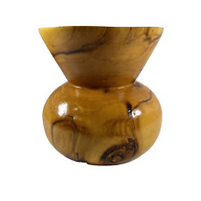 Estate Vintage Beautiful Turned Maple Wood Vase 5.5