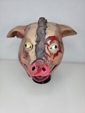 Mens Motel Hell Dead Slaughtered Pig Scary Halloween Costume Overhead Latex Mask picture
