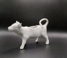 French Porcelain Cow Creamer White 4 oz Made in France Vintage Kitchen Apilco picture