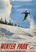 Original Authentic 1960s Winter Park Colorado Skiing Vintage Poster VG Condition picture