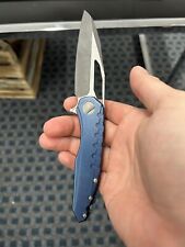 Heavy Blue Flipper Knife W/Steel Handle. Not Microtech sigil But Looks Similar picture