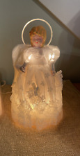 Vintage Christmas Angel Tree Topper 10 lights Orig. Box Porcelain Lace Unused picture