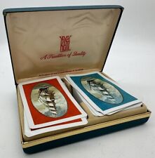 Vintage KEM Plastic Double Deck Playing Cards Clipper Ships Complete NICE 1947 picture