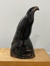 Barry Stein 2002 Signed Buffalo Horn Carving of Hawk Bird picture