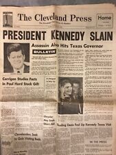 The Cleveland Press Nov 22 & 25, 1963 JFK Assassination Headline & Burial picture