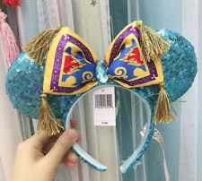 Disney Aladdin Jasmine Magic Carpet Bow Sequined Minnie Ears Headband NEW picture