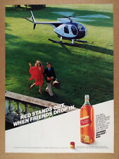1984 Hughes 500C Helicopter photo Johnnie Walker Red Scotch vintage print Ad picture