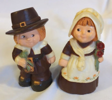 Pilgrims Salt And Pepper Shakers 1978 Hallmark Thanksgiving Couple Vintage picture