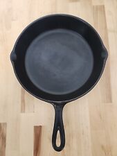 Vintage Lodge 3 Notch Cast Iron #7 Skillet Seasoned Smooth Inside Sits Flat  picture