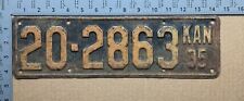 1935 Kansas license plate 20-2863 YOM DMV Marshall Ford Chevy Dodge 16044 picture