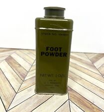 VINTAGE MILITARY ISSUED FOOT POWDER TIN ARMY SUPPLY picture