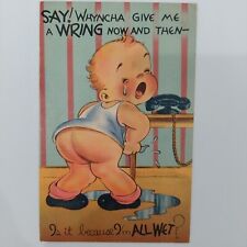 Vintage postcard unused Whyncha give me a wring now and then picture