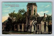 Emporia KS-Kansas, First Congregational Church, Antique c1911 Vintage Postcard picture