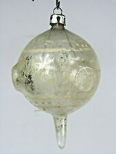 Antique Vintage Blown Glass Outdent TEARDROP Christmas Ornament Germany picture