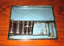 Vintage Stevens Walden Socket Metal Socket Case & Five 3/8
