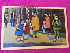 CHINATOWN POSTCARD san francisco CHINA TOWN chinese KIDS folklore COSTUME folk picture