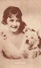 Actress Billie Burke & White Dog Ⓒ 1915 Postcard Later was Glinda Wizard of Oz picture