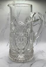 Large Heavy American Brilliant Cut Cystal Water Pitcher Vintage picture
