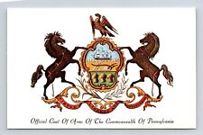 Commonwealth Of Pennsylvania Official Coat Of Arms Historic Symbol DB Postcard picture