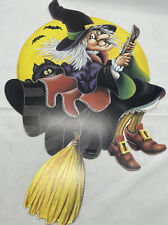 NOS Vintage 1983 BEISTLE Halloween 2 Sided Witch On Broom Cutout Decoration 16