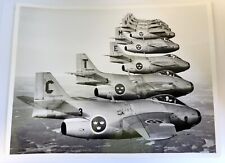SAAB 29F Jet Fighter Formation 1960's Black White Photo Swedish Aircraft Vintage picture