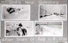 RPPC 1936. GALESBURG, ILL. SNOW STORM VIEWS. POSTCARD EP30 picture