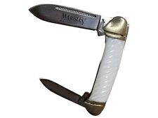 Marbles Quality Knives 2 Stainless Steel Blades White Handle Pocket Knife picture