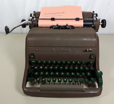 Vintage 1953 Royal HH Manual Typewriter Brown w/Green Keys Tabulator HHP-5075508 picture