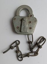 Vintage ADLAKE Railroad Padlock CR with Chain~ No Key picture