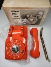 Orange Stromberg-Carlson Rotary Dial Desk Table Phone Telephone Vtg 1970's Retro picture