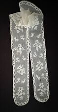 Pair of C. 1770-80 Mechlin bobbin lace joined lappets with flower sprays COLLECT picture