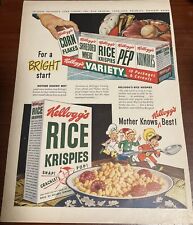 Vintage 1948 KELLOGG'S Variety Pack RICE KRISPIES Snap Crackle Pop 40's Print Ad picture