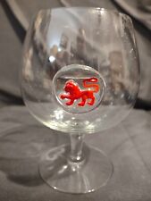 Set of 4 Vintage Red Lion Brandy Snifters Glasses Embossed Lion Symbol 5 ½”  picture