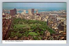 Boston MA-Massachusetts, Aerial Of Town Area, Antique, Vintage Souvenir Postcard picture