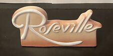 Roseville Pottery Countertop Dealer Sign Rose Color 6-1/4