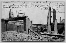 San Francisco CA Grace Church Fire Ruins1906 Disaster Earthquake Postcard picture