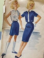 UNCUT Vintage 1960 McCall’s 5426 60s MOD Shorts Shirt Skirt SubTeen 10 Bust 29 picture