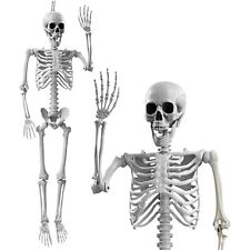 2 Pack Halloween Skeleton Decoration 5.6FT Posable Skulls for Haunted House Use picture