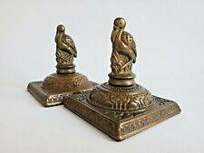 Antique Pair of Bronze Pelican Paperweights - Lovely Condition picture