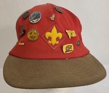 Vintage Boy Scout Cap 1980's w 10 Pins Tuscazoar East Central Gilwell Snapback picture