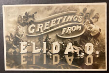 Greetings from Elida Ohio RPPC cprt 1911 Bryan Post Card Co Large Letter picture