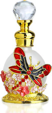 15ML Decorative Refillable Glass Perfume Bottles Vintage Bejeweled Dragonfly Flo picture