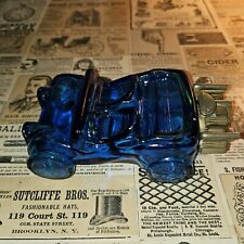 Vintage Avon Blue Glass Car Decanter Perfume/Cologne Bottle Empty picture